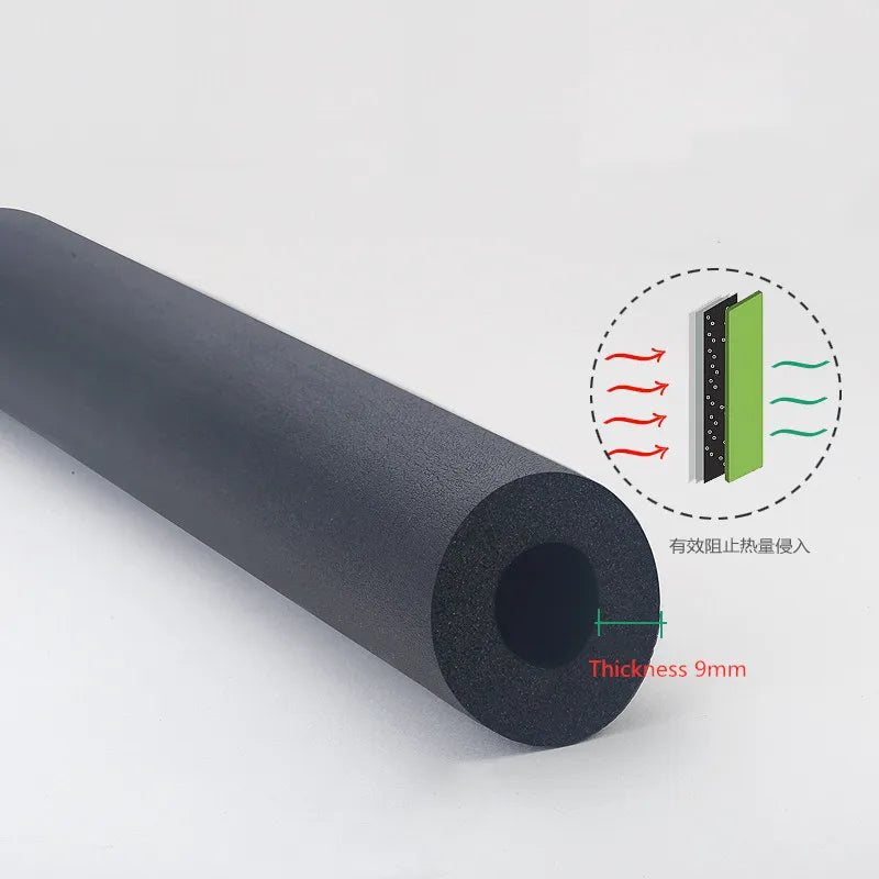 1.8M Sponge Rubber Pipe Black Waterproof Pipeline Holder Thermal Insulation Tubular Protective Sleeve Air Conditioning Fitting