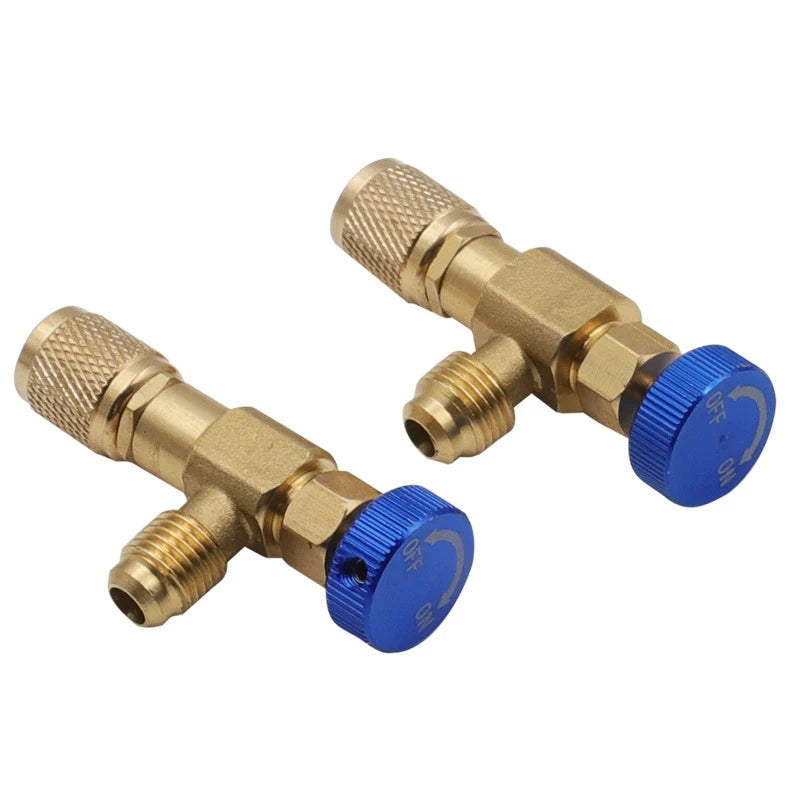 Air Conditioning Refrigerant Safety Valve R410A R22 1/4 " Refrigeration Charging Safety Liquid Adapter Hand Tool Parts