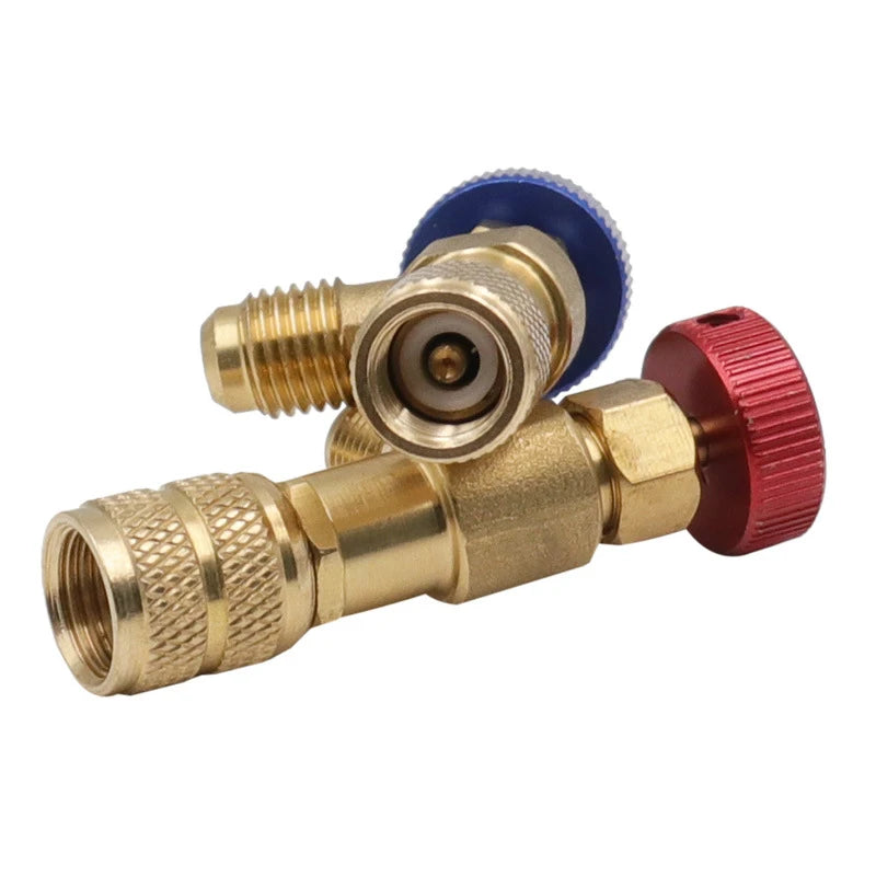 Air Conditioning Refrigerant Safety Valve R410A R22 1/4 " Refrigeration Charging Safety Liquid Adapter Hand Tool Parts