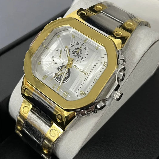 New Male Exquisite Wristwatch Fashion Quartz Men Watches Rectangle Dial Stainless Steel Clock Masculino Relogio Business Hours
