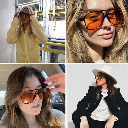 CRIXALIS Fashion Pilot Polarized Sunglasses for Women Men Oversize Retro Sun Glasses Female Anti Glare Driving Shades Lady UV400