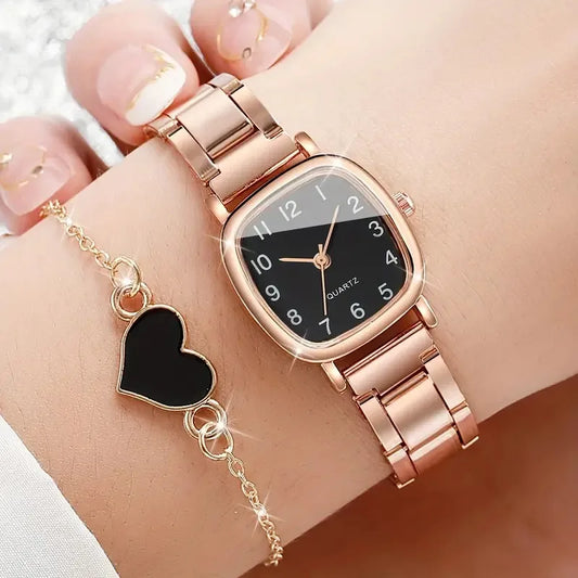 Stainless Steel Belt Watch Women's Watches Quartz Wristwatch for Women Bracelet Fashion Jewelry Italian Charm Link Watch