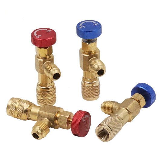 Air Conditioning Refrigerant Safety Valve R410A R22 1/4 " Refrigeration Charging Safety Liquid Adapter Hand Tool Parts