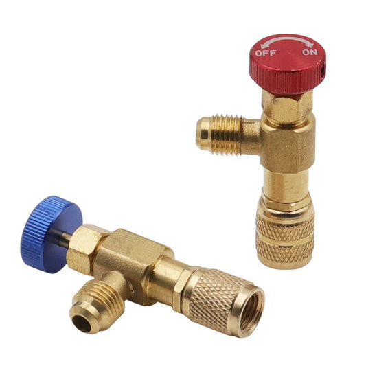 Air Conditioning Refrigerant Safety Valve R410A R22 1/4 " Refrigeration Charging Safety Liquid Adapter Hand Tool Parts